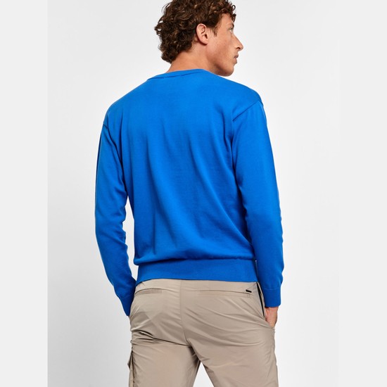 Aigle Organic Coton Crew-neck Sweatshirts Men Blue ZA-09146